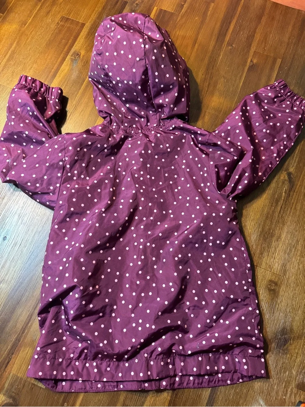 Wonder Nation Girls Size 5T Purple Polka Dot Hooded Jacket